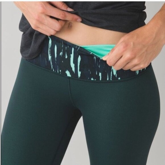 Lululemon Wunder Under 3 Reversible Legging Green - Picture 2 of 11
